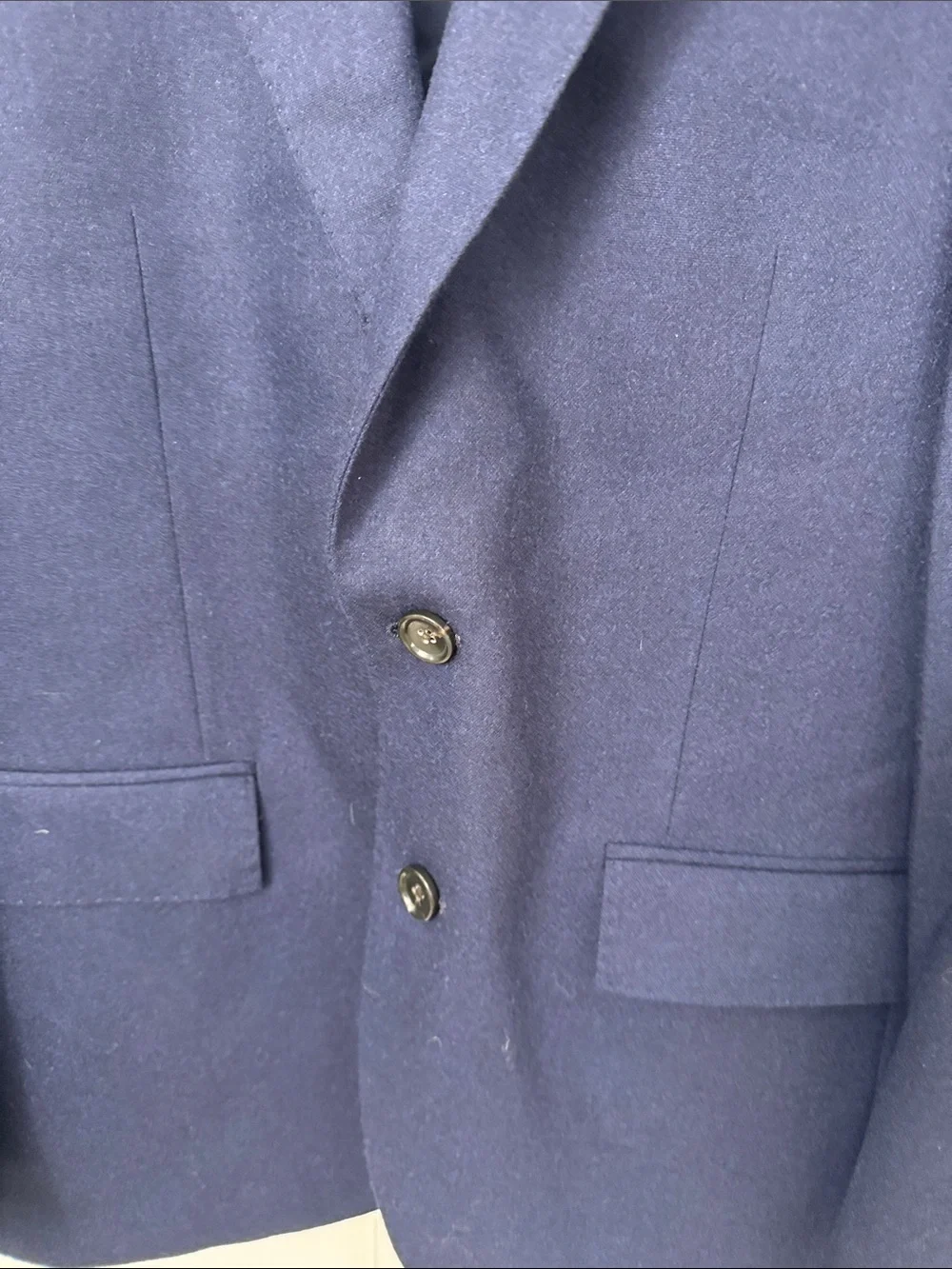 J.Crew Men's Ludlow Navy Wool Blazer - Classic Two-Button Suit Jacket (36S)